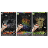 Moxy scratch art set a4 rainbow silver gold