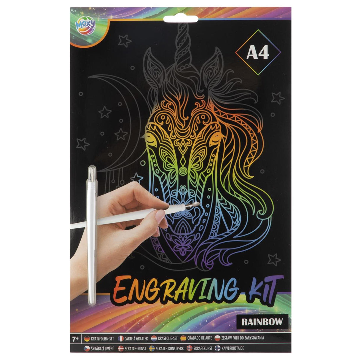 Moxy scratch art set a4 rainbow silver gold