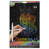Moxy scratch art set a4 rainbow silver gold