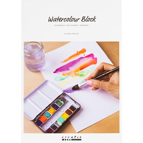 Creativ company https: www.cchobby.nl watercolor block-a4-sheet-210x297-mm-180-gr-white-20-sheet-1-piece