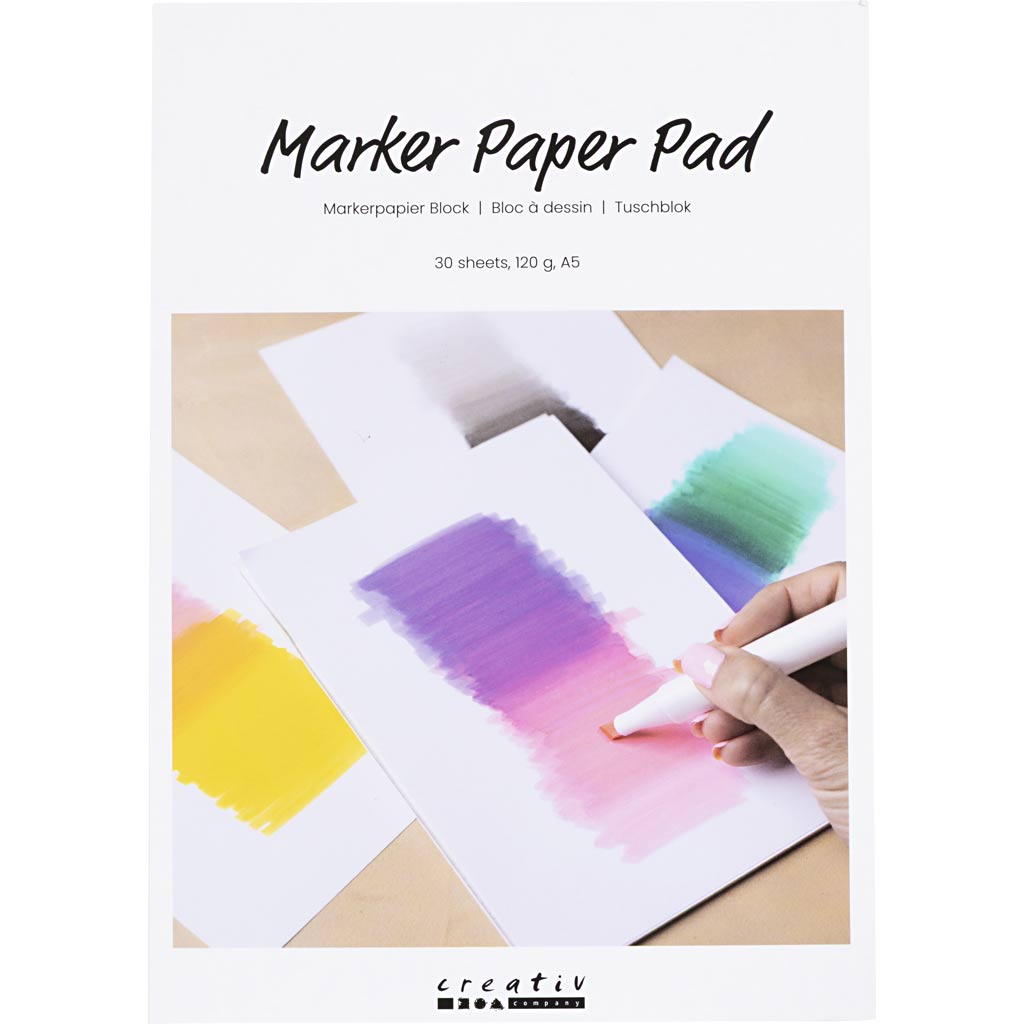 Creativ company paper pad for markers, A5, sheet 148x210 mm, 120 g, white, 30 sheets 1 box
