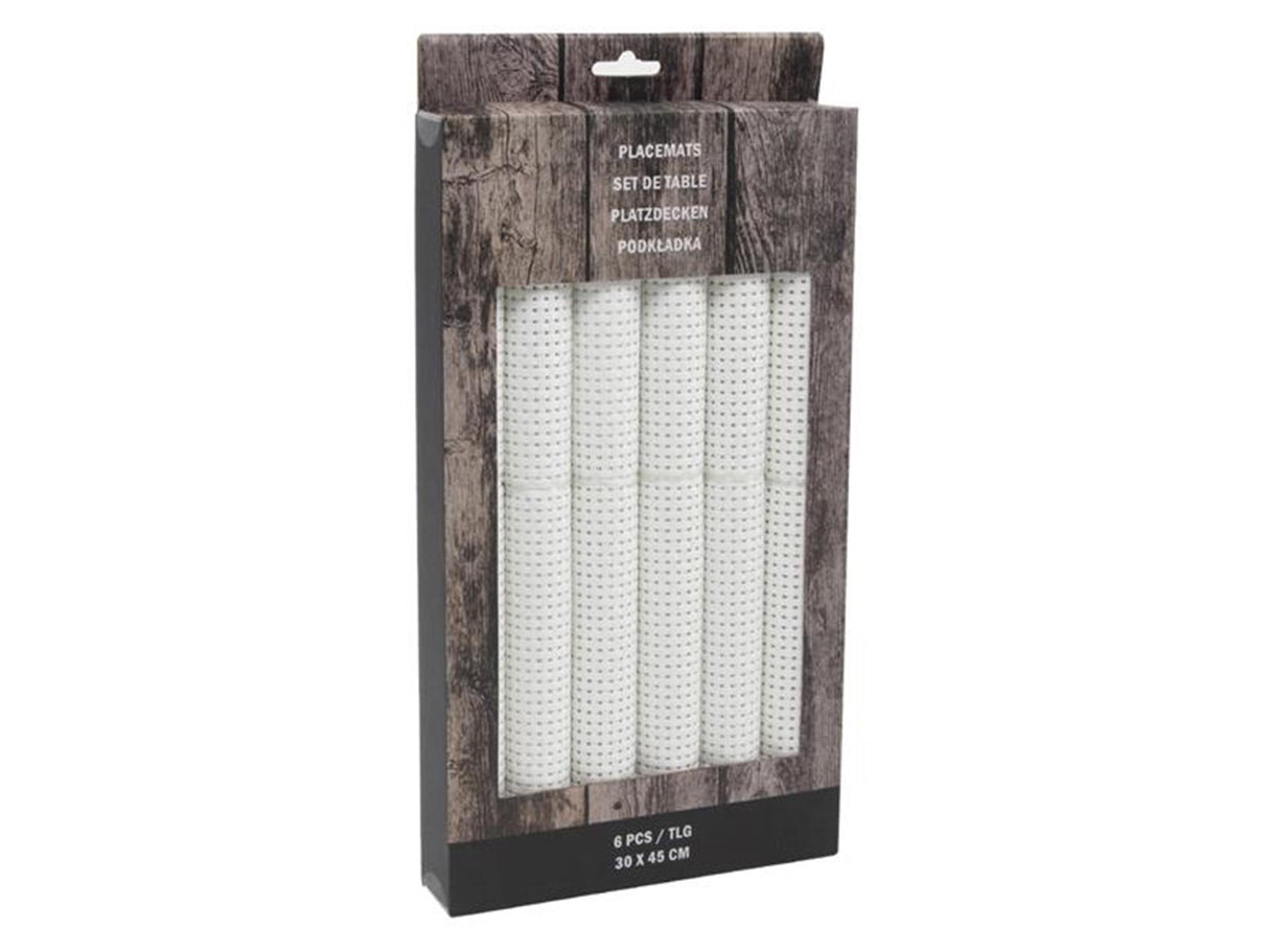 Svenska living placemat set of 6 30x45cm poly white