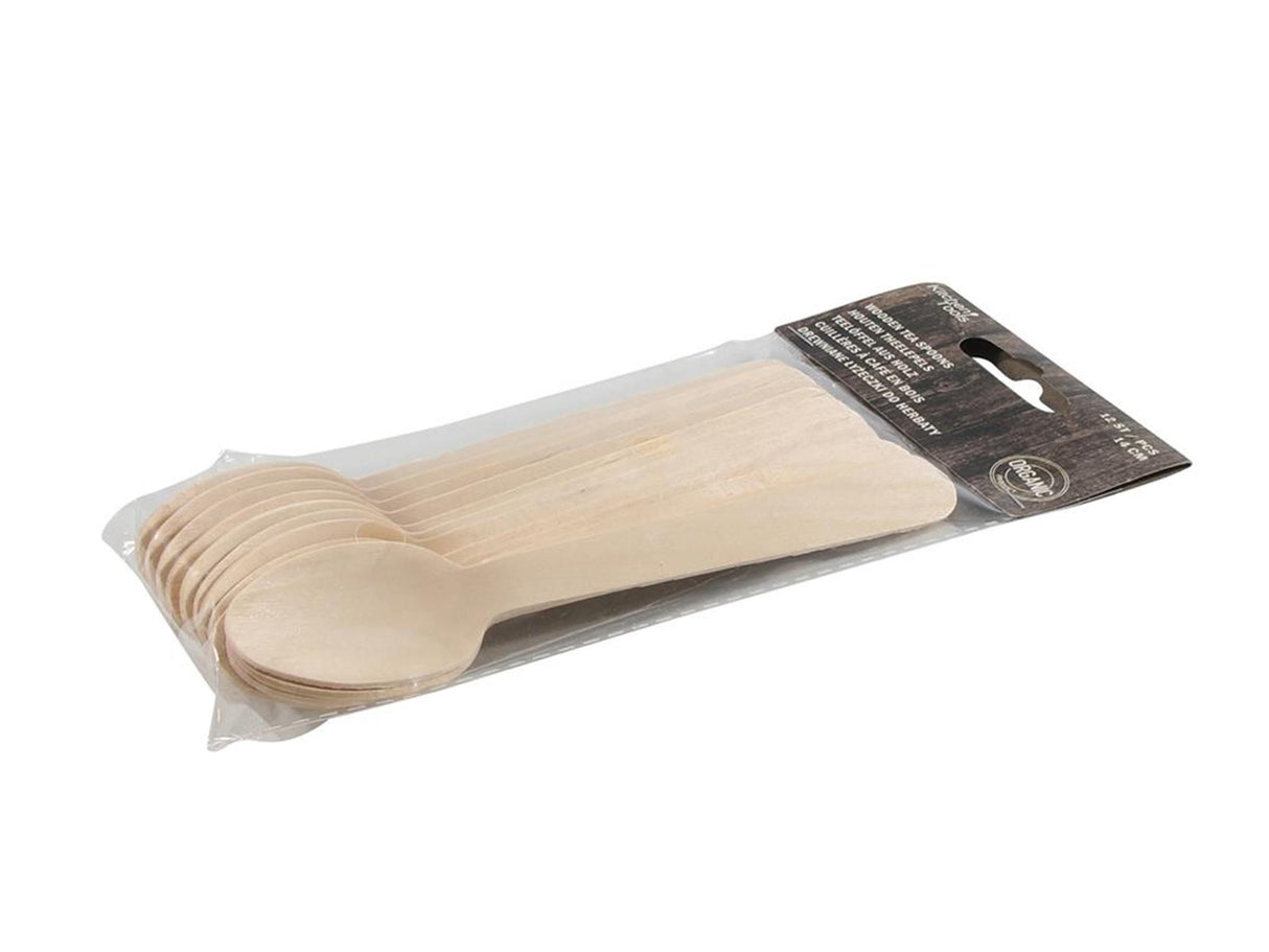 Kichen Tools Holz Teelöffel Pack vun 12 Stécker