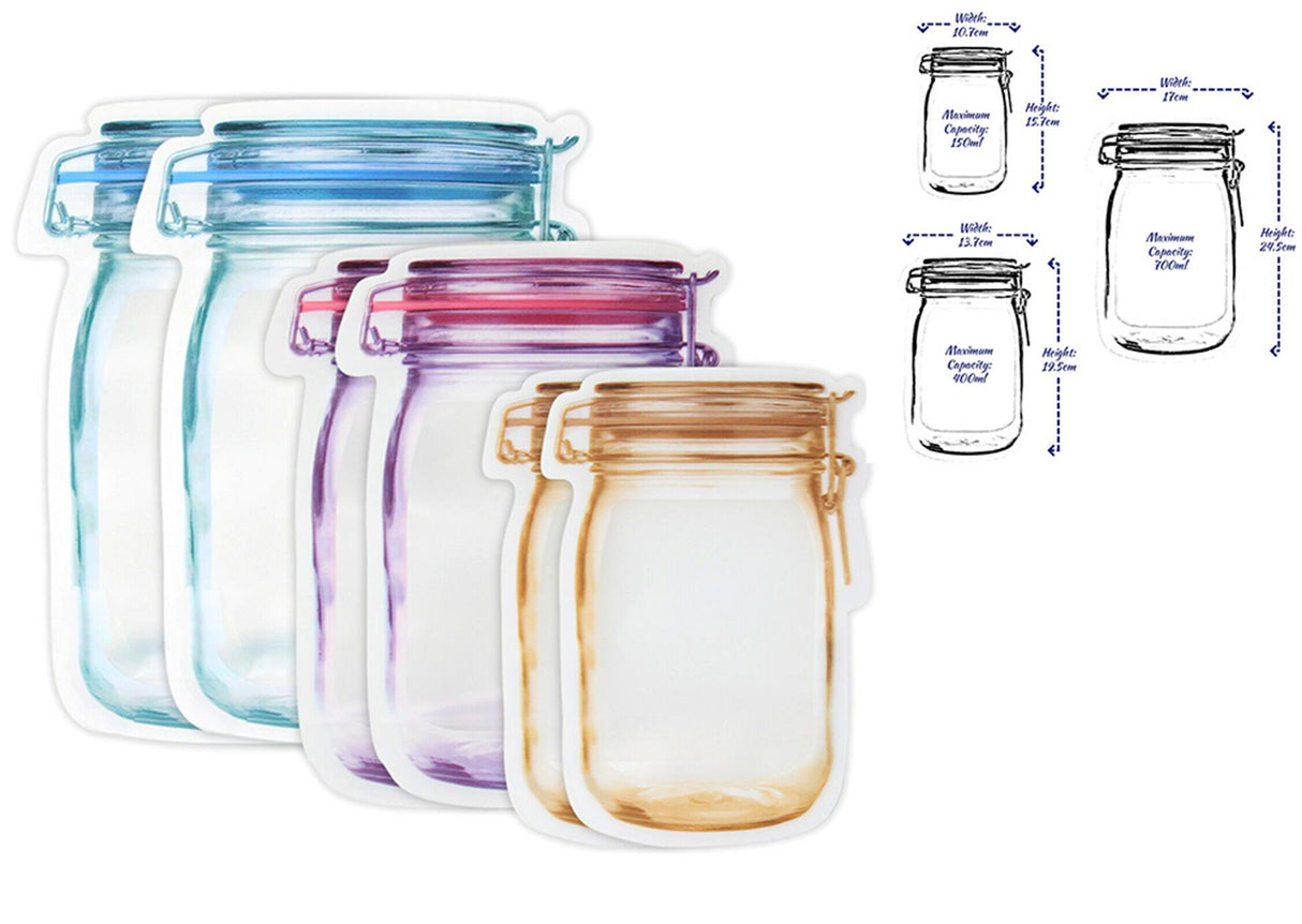 Lifetime cooking alpina reusable food storage bags 150 400 750ml set of 6