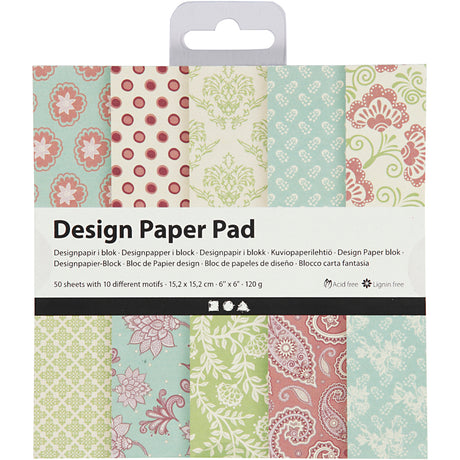 Creativ company http: www.cchobby.nl design-papierblok-vel-15-2x15-2-cm-120-gr-mint-groen-paars-50-vel-1-doos