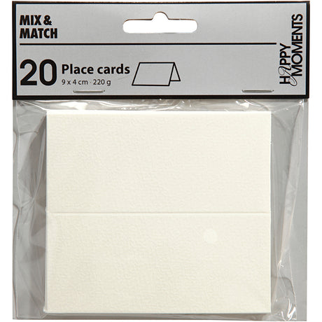 Creative company business cards, size 9x4 cm, 220 g, white, 20 pieces in a box
