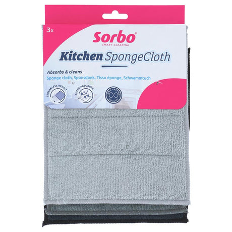 Chiffon éponge en microfibre Sorbo - décoration intérieure - 2 pièces - chiffon de nettoyage absorbant - cuisine et salle de bain