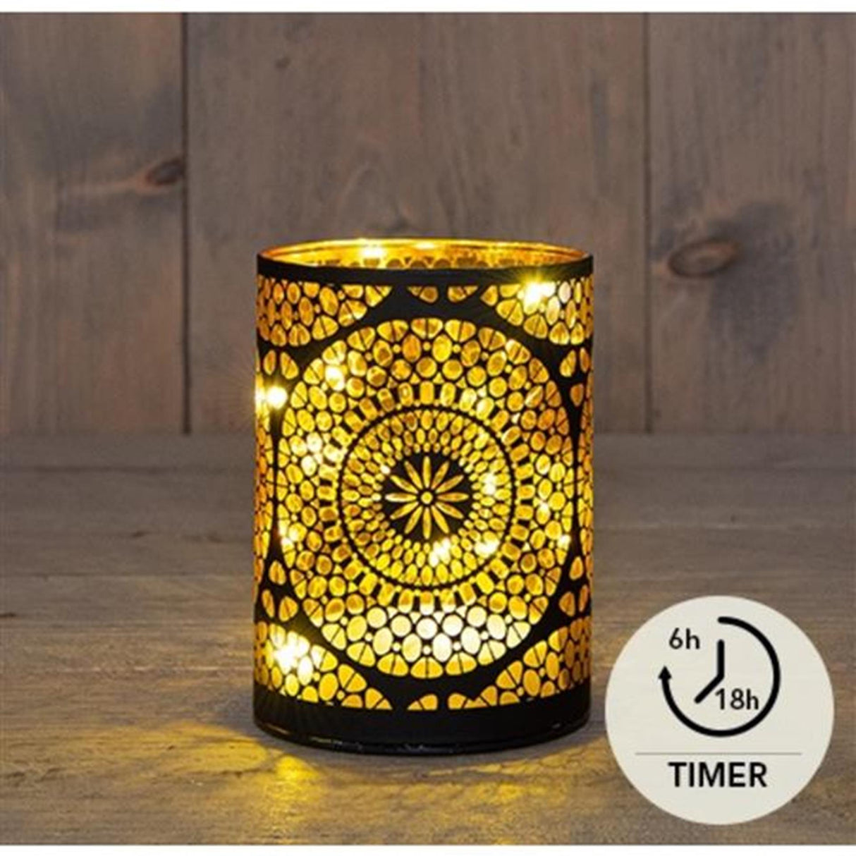 Anna's collection led cylinder glass marrakech 9xh12cm
