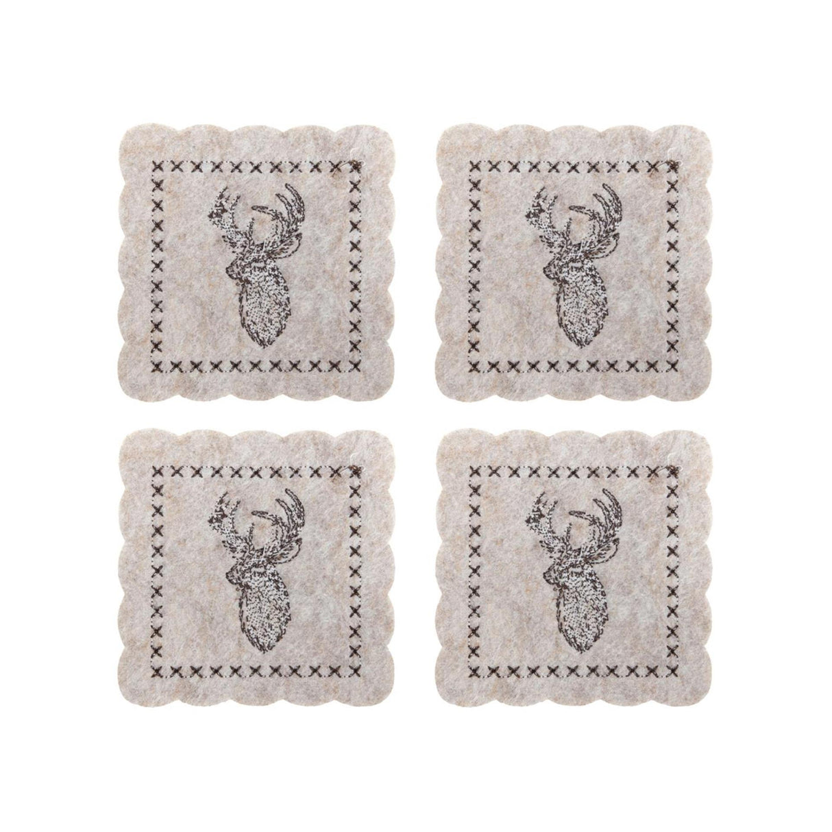 Svenska Living Coaster Rena Feltro Bege Conjunto de 4 Peças 10cm