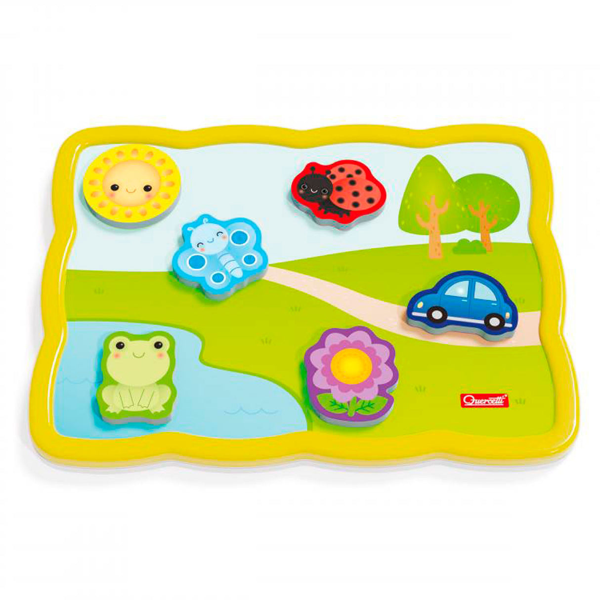 Quercetti shape puzzle colors and words junior 12 pieces