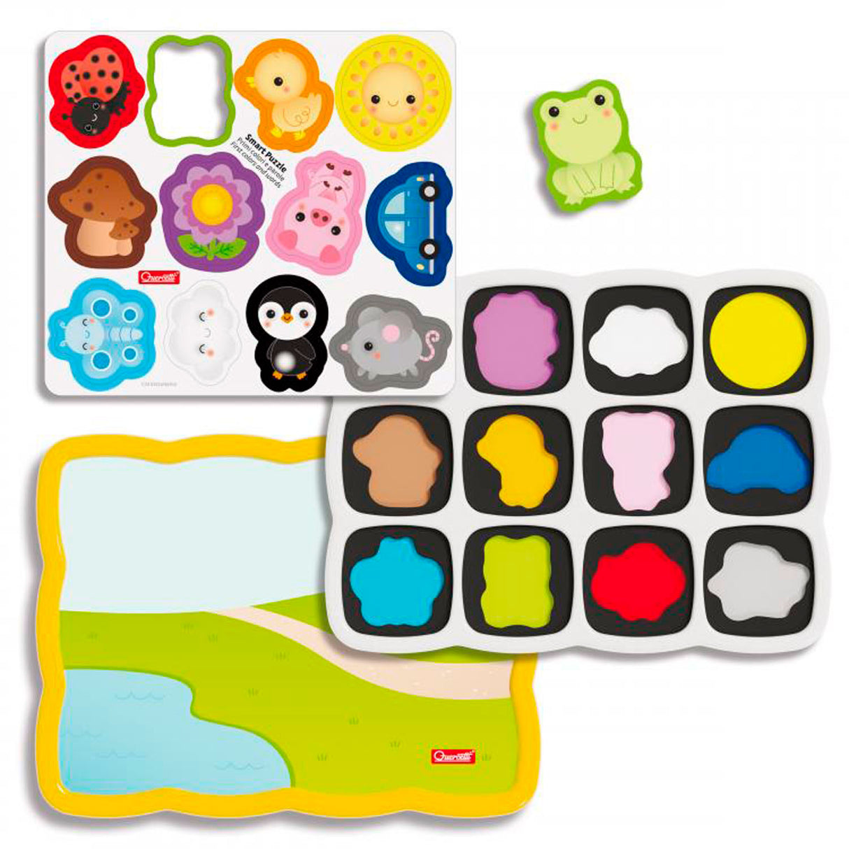 Quercetti shape puzzle colors and words junior 12 pieces