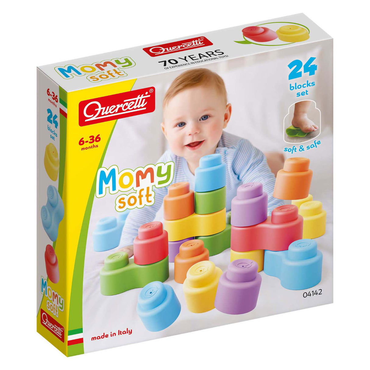 Quercetti Momy Soft Building Blocks, 24dlg.