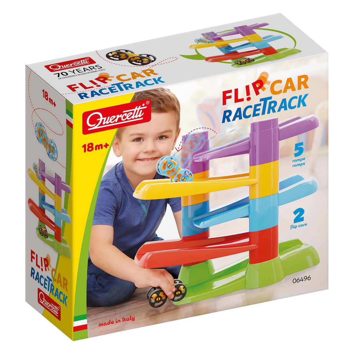 Quercetti Racing Track z Flip Cars, 7dlg.