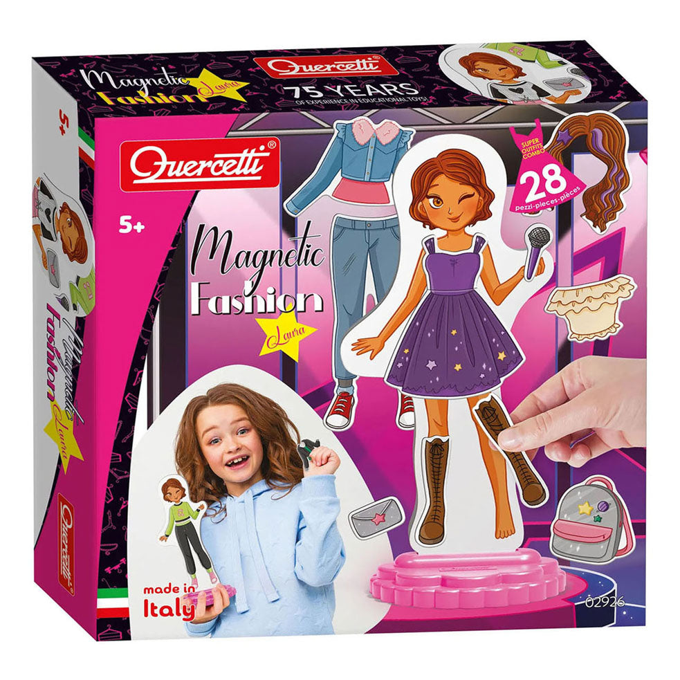 Quercetti magnetic fashion dress-up doll Laura - 28 pcs.