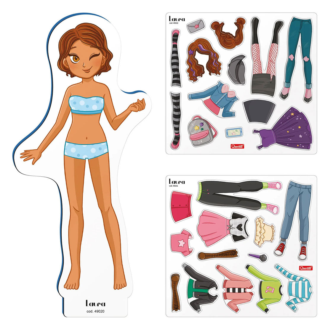 Quercetti magnetic fashion dress-up doll Laura - 28 pcs.