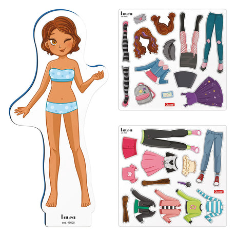 Quercetti magnetic fashion dress-up doll Laura - 28 pcs.