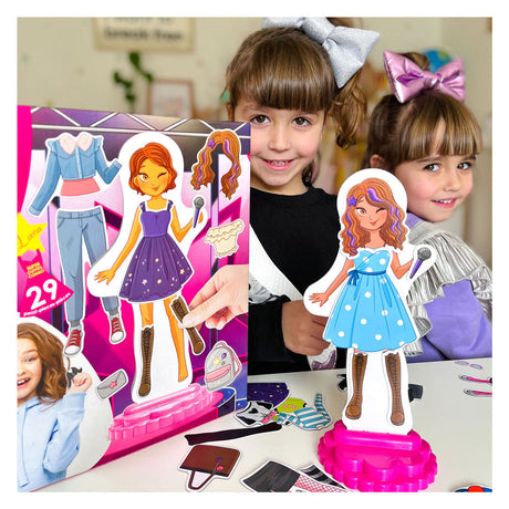 Quercetti magnetic fashion dress-up doll Laura - 28 pcs.