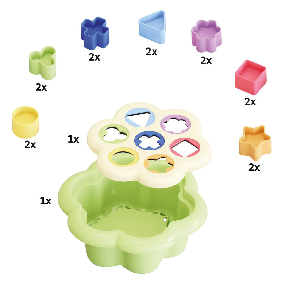 Quercetti playeco+ daisy shape sorter