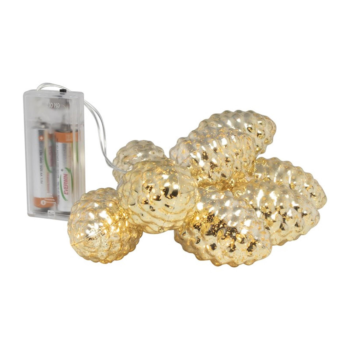Svenska living LED lighting cord pine cones gold