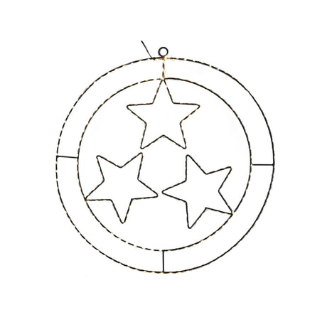 Svenska living led Christmas pendant ring stars black 50cm