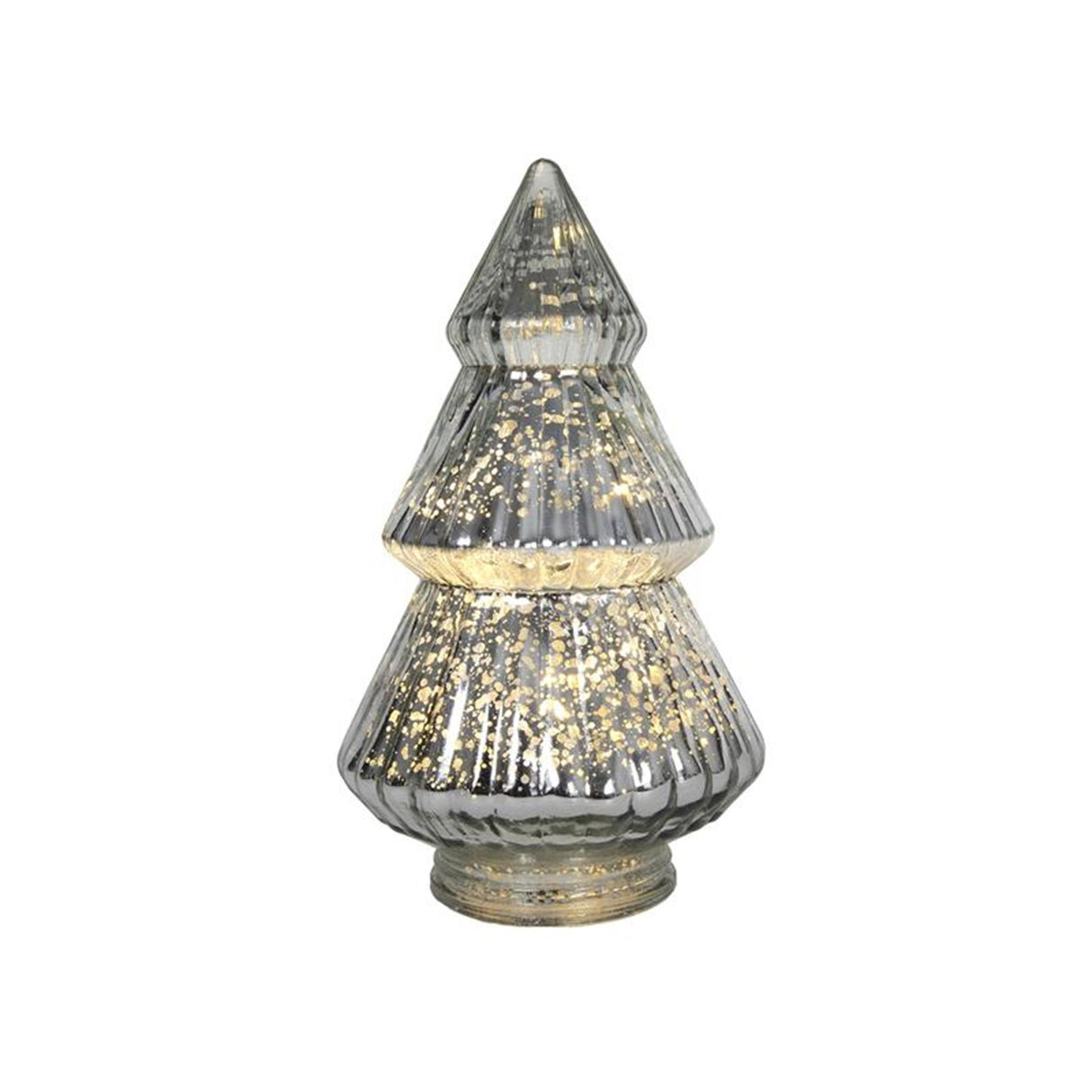 Svenska lebende Statue Weihnachtsbaum Glas LED Silber 22cm