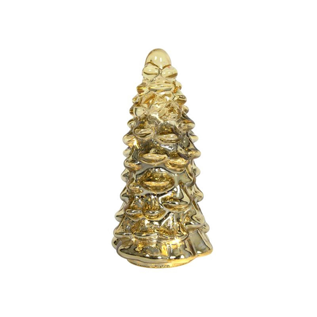 Svenska living julgran glas relief spraka LED guld d10xh20cm, 2xaaa (exklusivt)