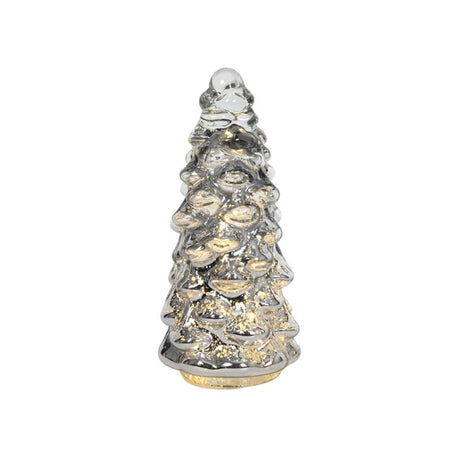 Svenska living statue Juletre glass LED sølv 20cm