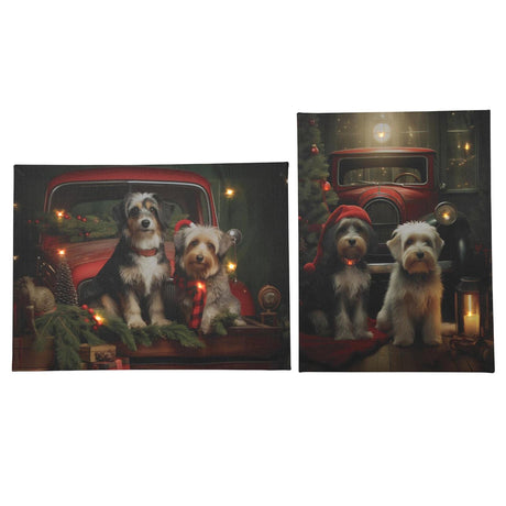 Svenska žijící led vánoční plátění psi 2xaa 30x40cm