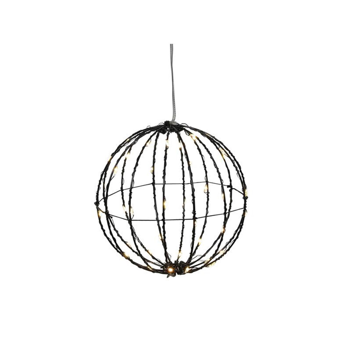 Svenska living ball black 15cm 40LED timer on battery