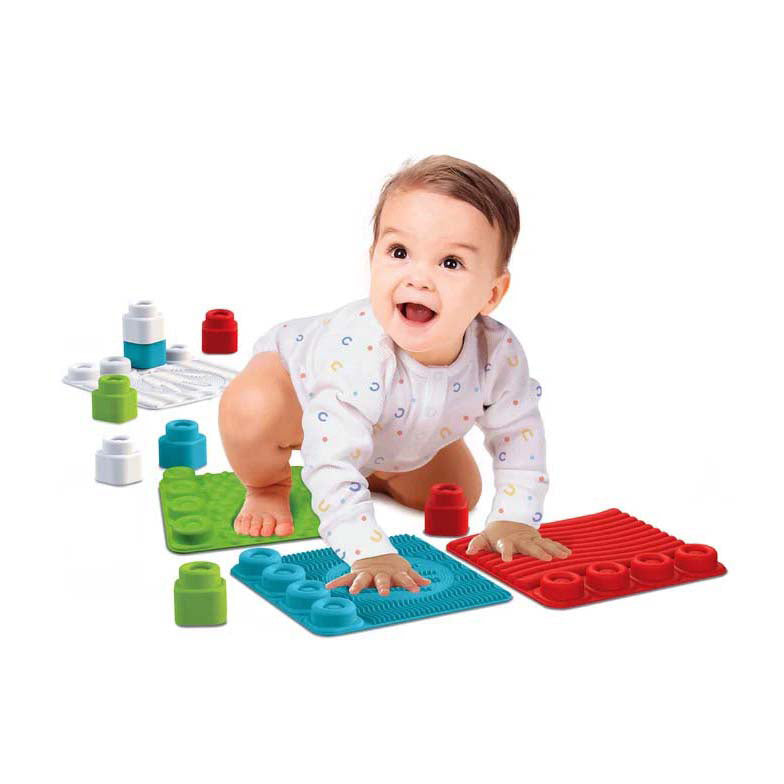 Clementoni soft clemmy - sensoresch Wee - sensoresch Spillsaachen - Spillmatte - Puppelcher a Spillmatte - mat mëllen Schaumstackblocken - 6 - 36 Méint
