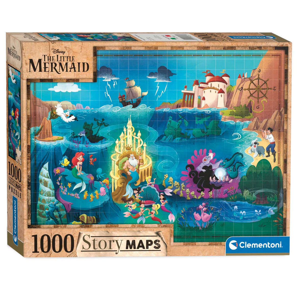 Clementoni mapa mapa puzzle malá mořská panna, 1000st.