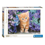 Clementoni Puzzle Cat avec des fleurs, 500e.