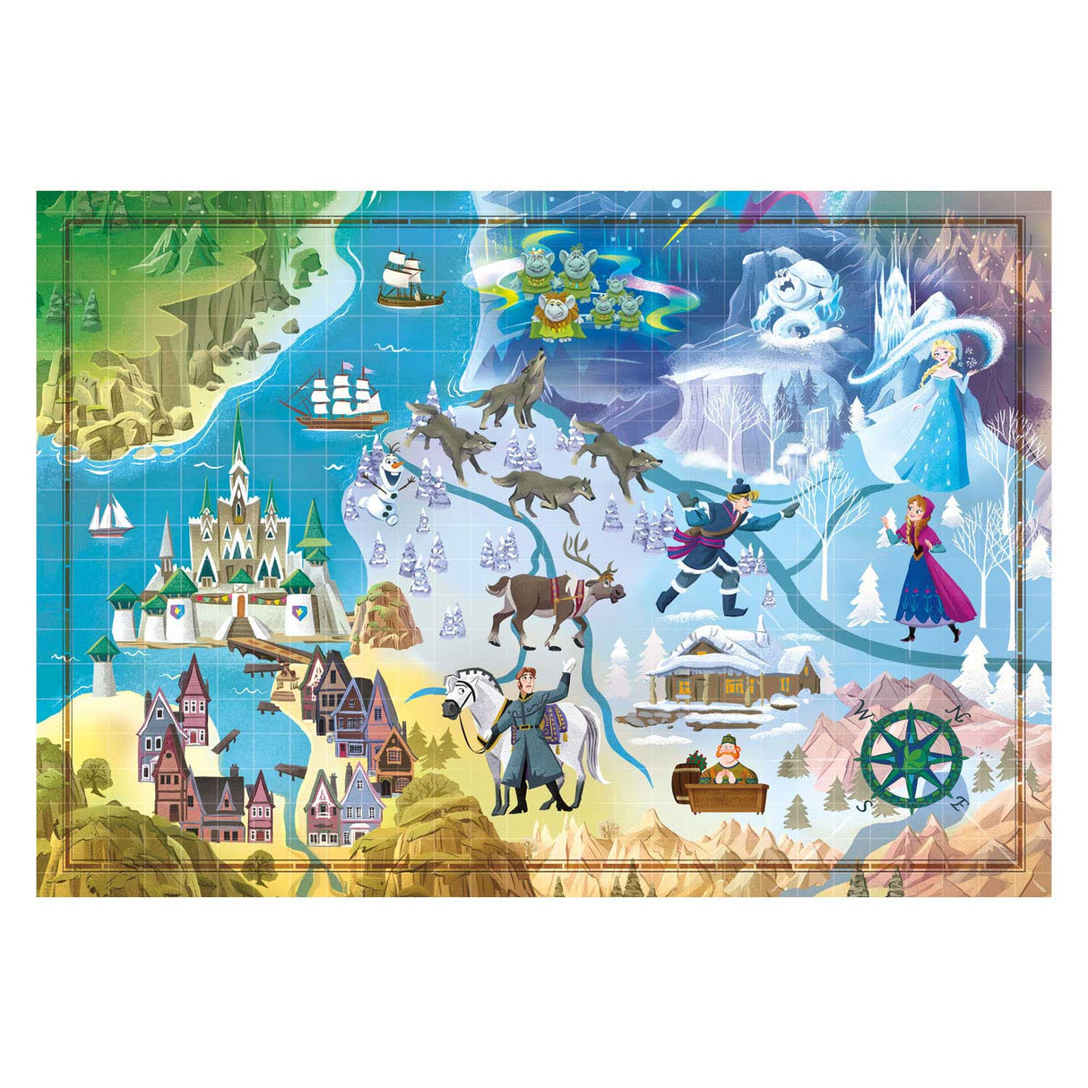 Clementoni World Map Puzzle Frozen, 1000st.