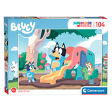 Clementoni puzzle puzzle bluey sul diapositiva, 104st.