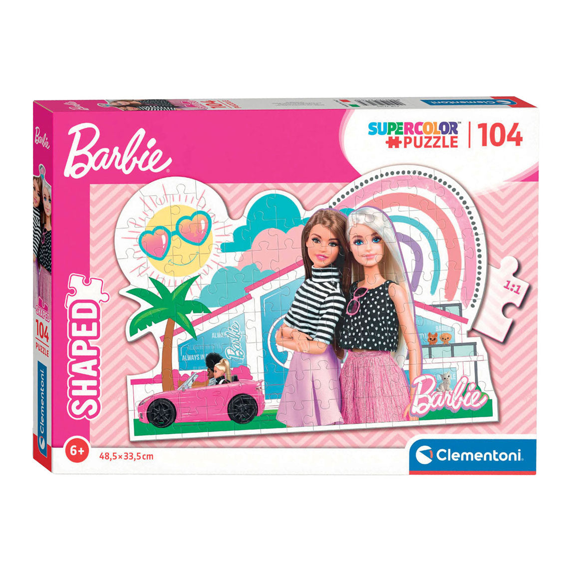 Clementoni Legpuzzel Super Color Roze Auto, 104st.