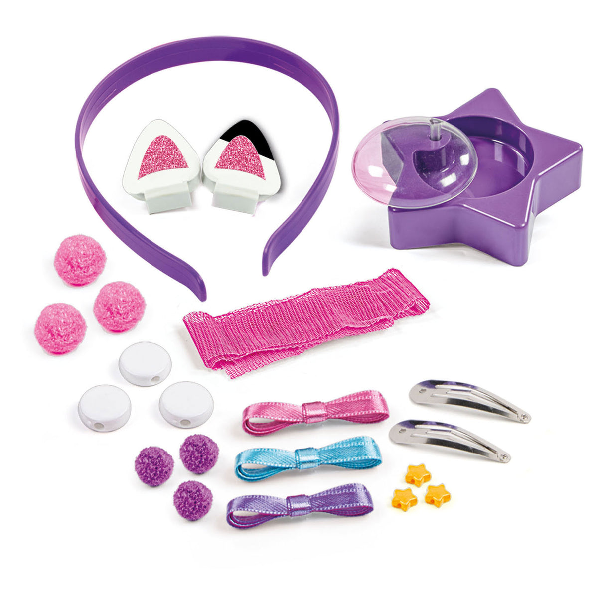 Clementoni - hair accessories for children - gabby's dollhouse - creative set - decorate your own hair accessories - from 4 years