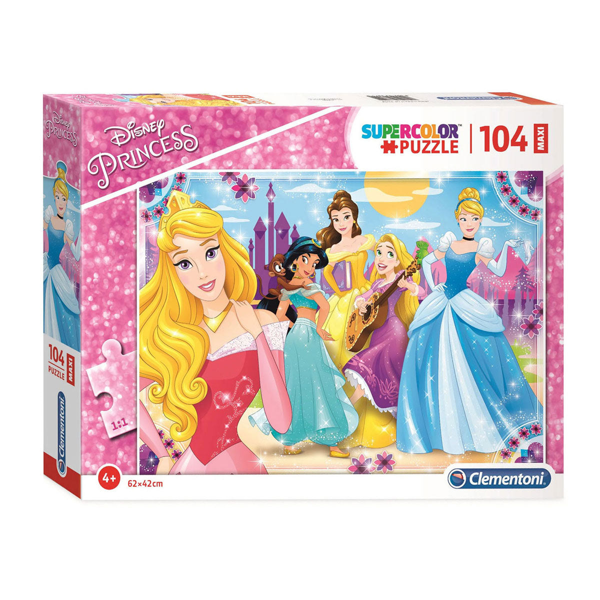 Cleemonii Jigsaw Puzzel Super Faarf Maxi Prinzessin, 104st.