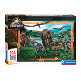 Clementoni jigsaw puzzle super color maxi jurassic world, 104pcs.