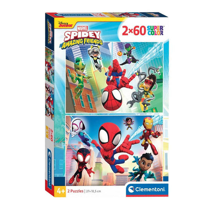 Clementoni Legpuzzel Super Color Spidey and His Amazing Friends 2x60st.