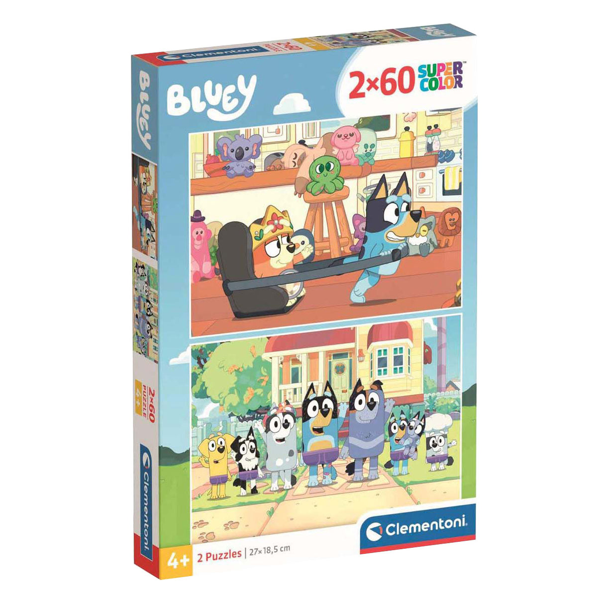 Clementoni puzzle puzzle super color bluey, 2x60st.