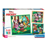 Clementoni Jigsaw Puzzle Super Color Square Mickey und Freunde, 3x48st.