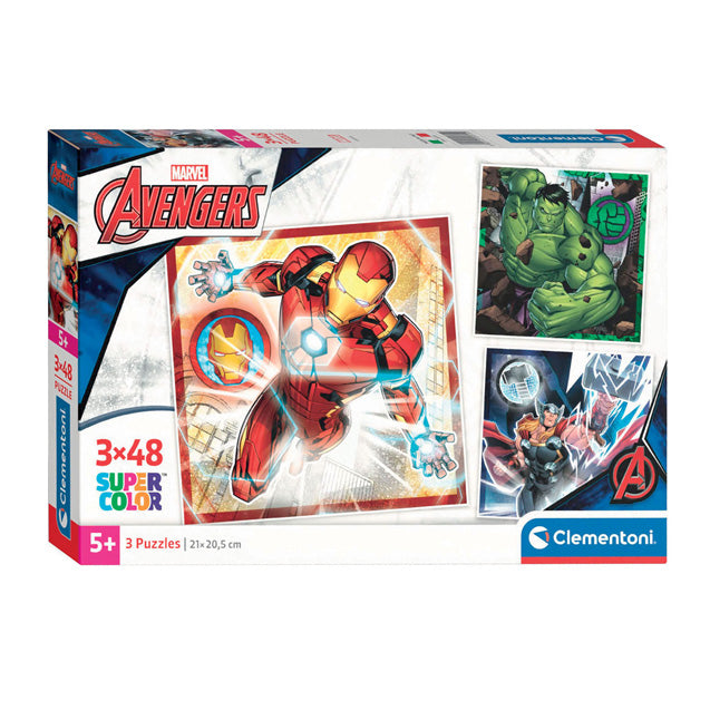 Cleemontoni jigsaw Puzzle super Faarfquadrater Avengers, 3x48st.