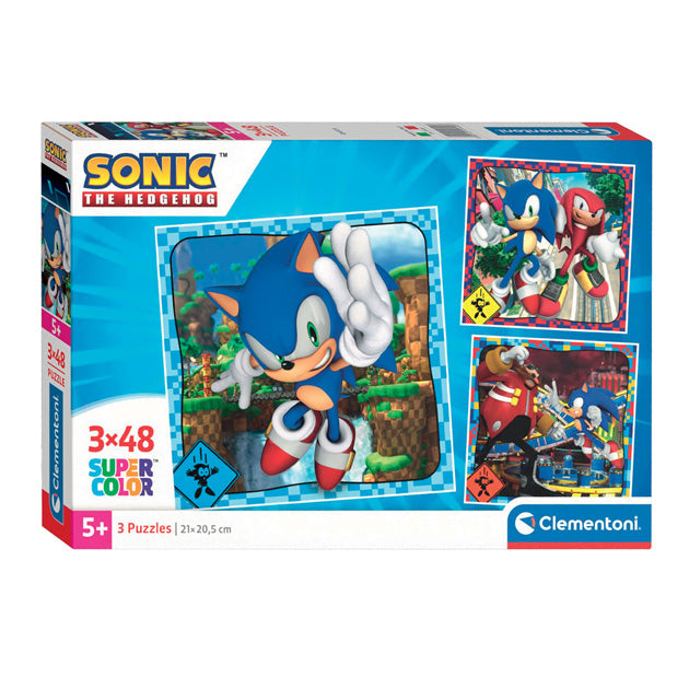 Cleronni Jigsaw Puzzle Super Color Square Sonic, 3x48st.