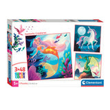 Clementoni puzzle puzzle Super Color Square Fantasy, 3x48st.