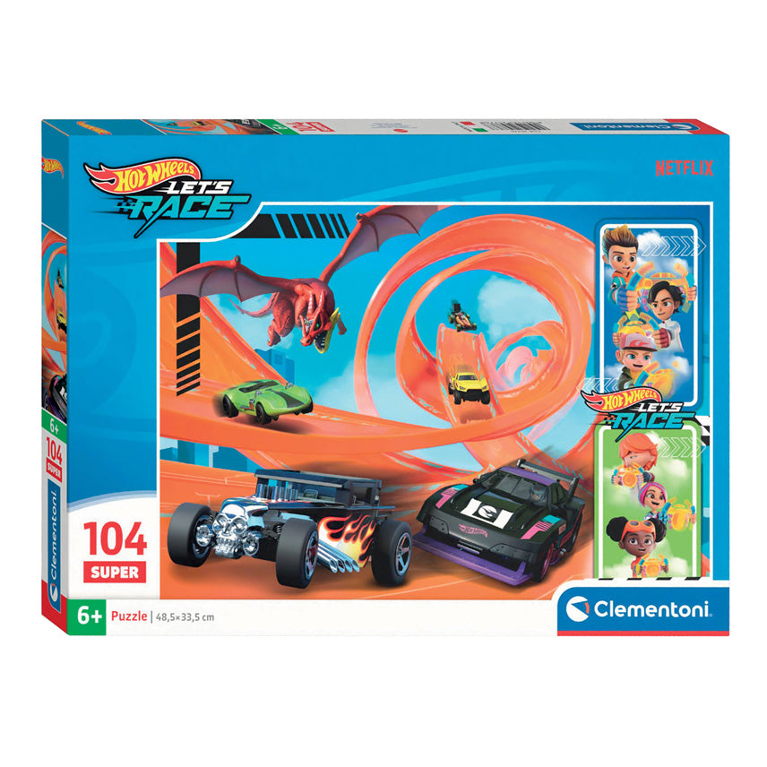 Clementoni Jigsaw Puzzle Super Color Hot Wheels, 104st.