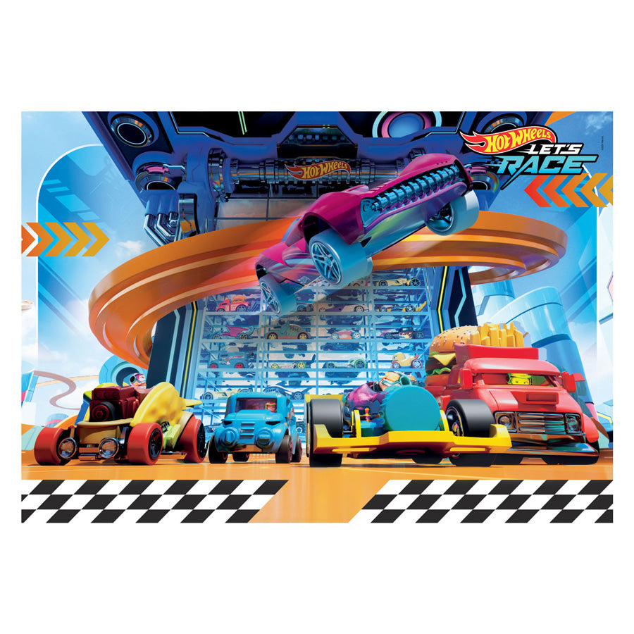 Clementoni jigsaw puzzle super color hot wheels ii, 104 pcs.