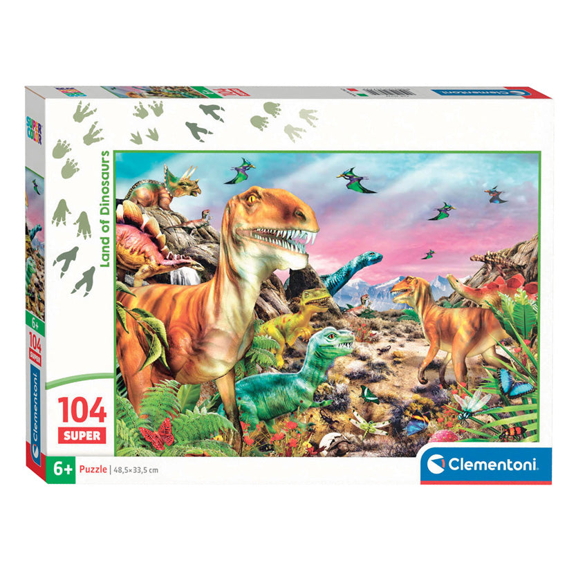 Clementi Jigsaw Puzzle Super Color Del of Dinosaurs, 104st.