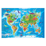 Clemensoni Jigsaw Puzzzel Super Faarf Dinosaurus Kaart, 180st.