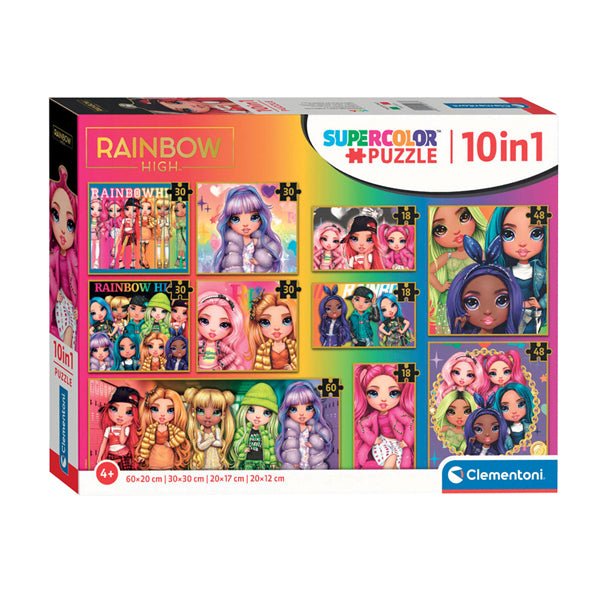 Clementoni jigsaw puzzle super color 10in1 rainbow high