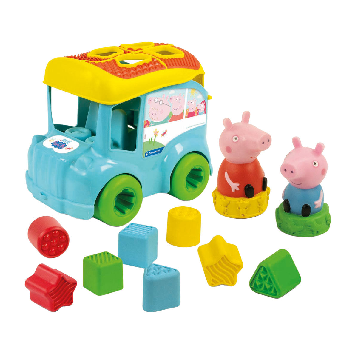 Clementoni baby - vormenstoof peppa pig bus, 8dlg.